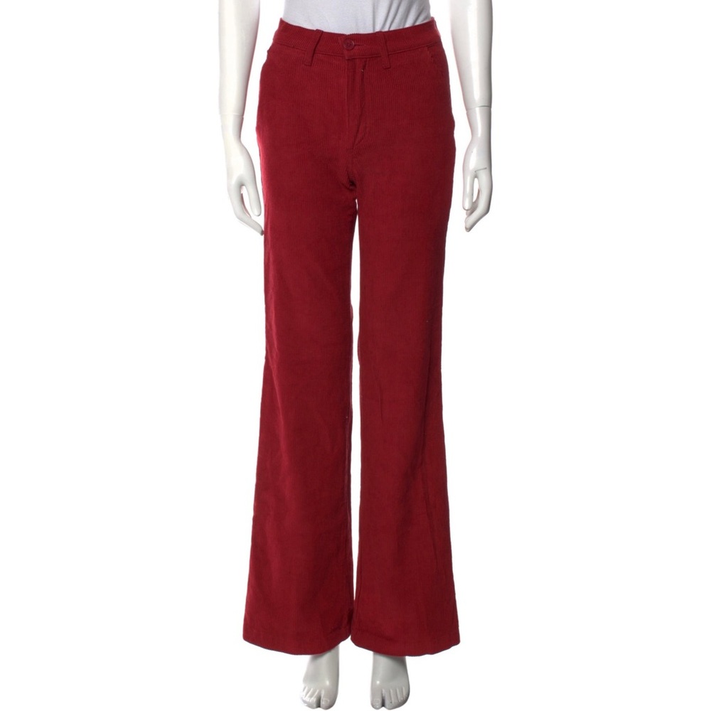 Reformation Maroon Red Wide Leg Corduroy Pants Size 27